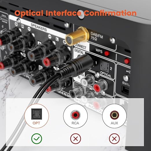 VANAUX Optical Audio Cable, Digital Optic Cord for Soundbar[Cotton Braided,Metal Case,Gold-Plated Plug] Toslink S/PDIF Cable for Home Theater,Sound Bar,TV,PS4 (1ft/0.3m)