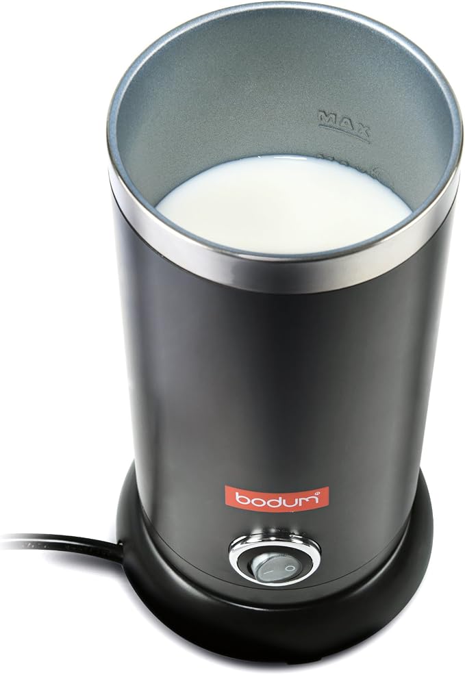 Bodum Bistro Electric Milk Frother (10 Ounce) and Bodum Melior Gooseneck Electric Water Kettle (27 Ounce)