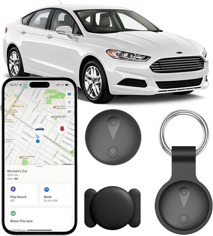 Undetectable GPS Tracker for Vehicles - Real-Time Tracking, No Monthly Fee/No SIM Card, Works with iOS Find My | Mini Hidden Magnetic GPS Locator, Ultra-Slim, IP68 Waterproof, Reliable Performance
