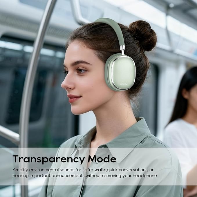 Srhythm NiceComfort 95 Hybrid Noise Cancelling Headphones Wireless | Bluetooth with Transparency,ENC,HD Sound,Slim Headphones Lightweight
