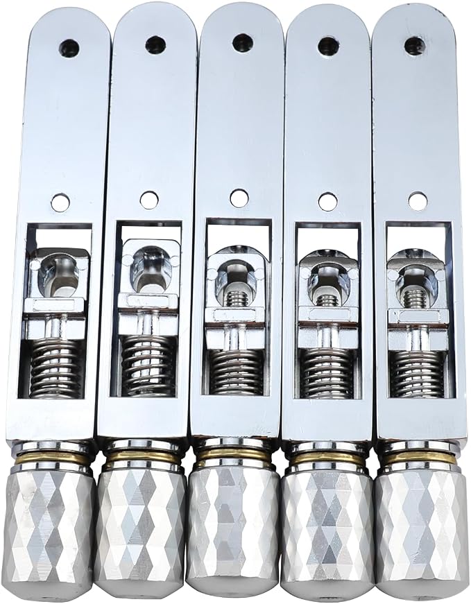 Pack of 5 Individual Single Tubular Fixed Bridge 5 String Electric Bass Bridge for Headless 5-string Bass Replacement Parts Chrome