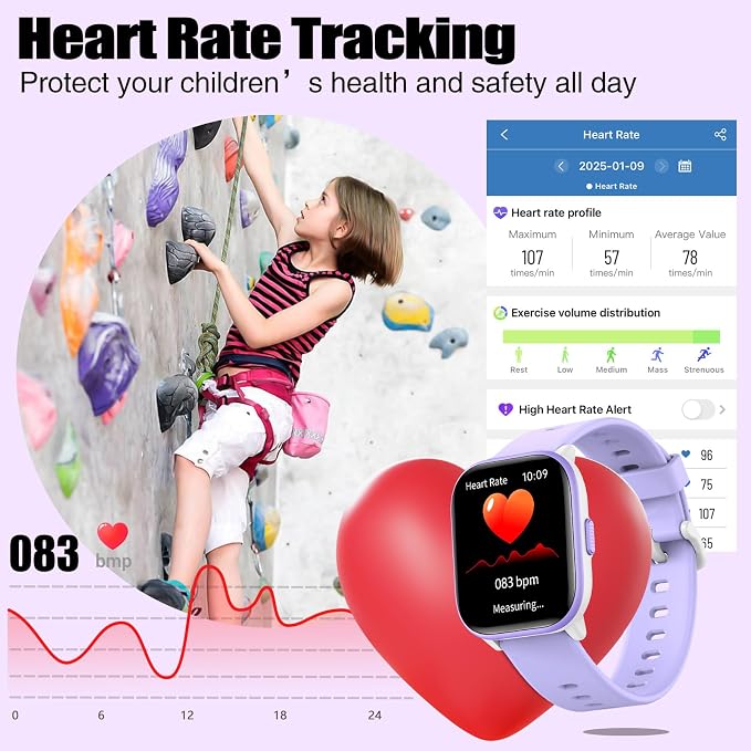 meoonley Kids Watch for Girls Boys with IP68 Waterproof, Girls Watch with 19 Sports Modes, Sleep Tracking, Pedometer, Stopwatch, Kids Activity Tracker, Birthday Gifts for Girls Age 6-15 Years Old