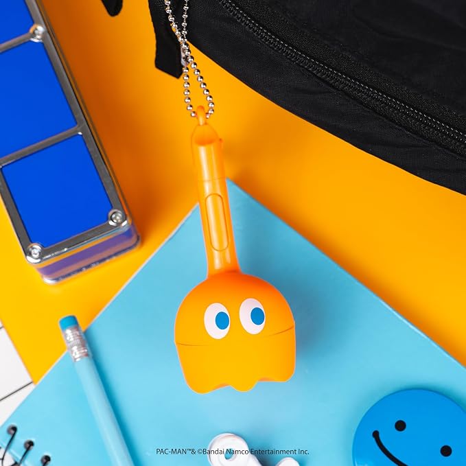 Otamatone Melody Original PAC-Man Electronic Portable Music Toy Player Synthesizer from Japan by Maywa Denki Officially Licensed Merchandise with English Instructions Keychain Accessory - Clyde