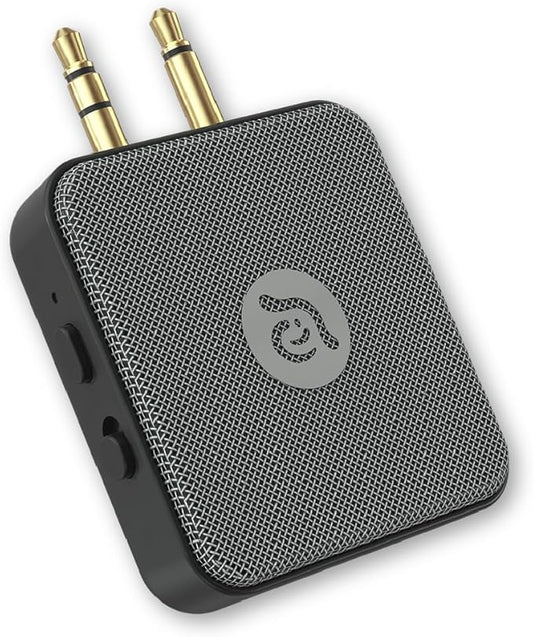 ADAM elements EVE II 2-in-1 Bluetooth Transmitter Receiver, Wireless Audio Adapter with Foldable Dual 3.5mm AUX Plugs for Airplane in-Flight Systems, Nintendo Switch, TV & Car Stereo