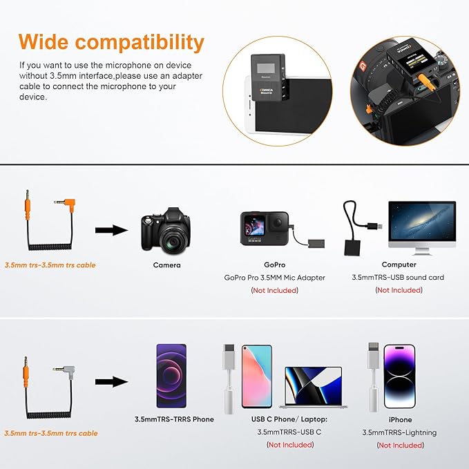COMICA BoomX-D2 Wireless Lavalier Microphone for iPhone, Android Camera, Dual Lapel Mic System with 2 Transmitters, 656ft Stable Range, Noise Cancelling, Ideal for Vlog, YouTube, Content Creators