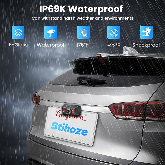 15-Min Install Wireless Backup Camera for Car with 5" HD Dual-Channel Monitor, Plug and Play Stable Signal 1080P No Drill Waterproof IR Night Vision Rear View Camera for Car, SUV, Pickup, Van