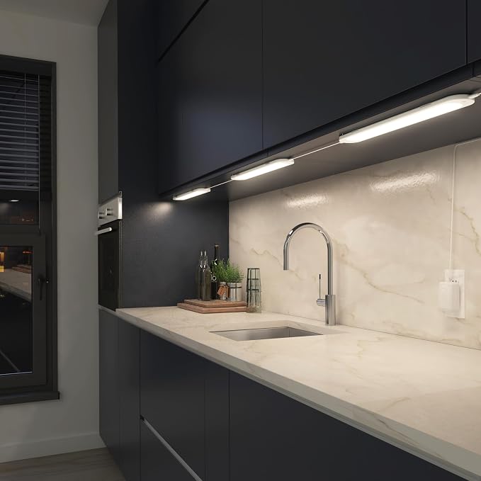 artika RGB LED Under Cabinet Lighting Kit, 3 Ultra-Thin Panels with Motion Sensor, Remote Control, Adjustable Brightness & Color Temperature, Plug-in Cabinet Lights for Kitchen, Closet & Wardrobe