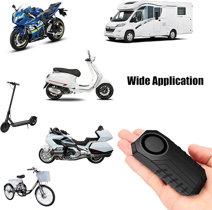 3 Pack Vibration Sensing Bike Alarm with Remote, 113db Loud Bicycle Alarm System Anti Theft, Wireless Motorcycle Alarm for Electric Bike Tricycle Mobility Scooter Ebike Cycling Security