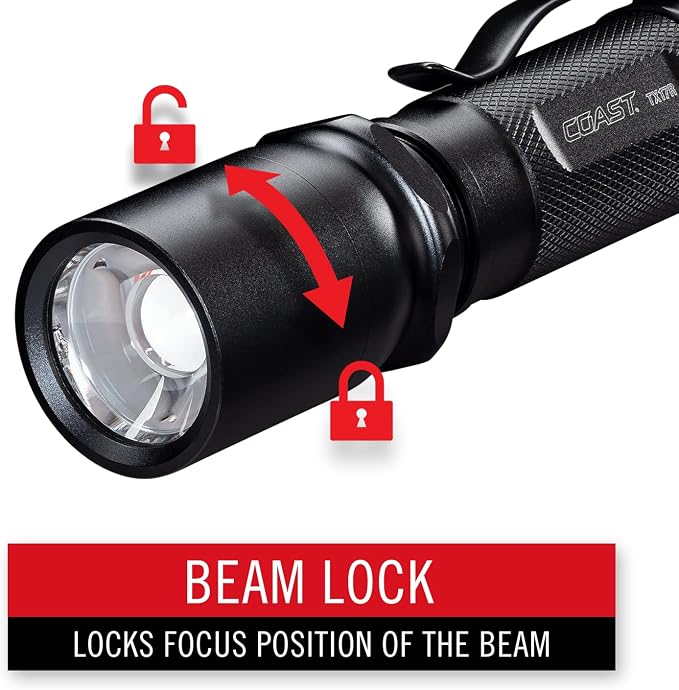 Coast TX17R 1250 Lumen Rechargeable Long Range Tactical LED Flashlight with Spot and Flood Beams, Durable Aluminum Build