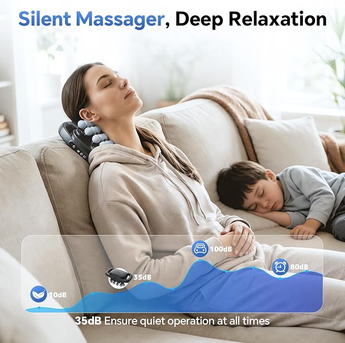 Beown 20 Head Massage Gun Deep Tissue, Fathers Day Dad Gifts, Back Muscle Massager with 3 Modes & 30 Intensity Levels for Legs, Waist, Back, Neck, Portable Percussion Massage Gun for Pain Relief