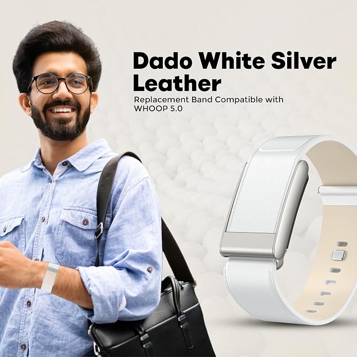 DADO Luxe Tapered Leather Replacement Band Compatible with WHOOP 5.0, One, Peak, and Life Fitness Tracker – Durable & Comfortable | Not for Whoop Gen 4