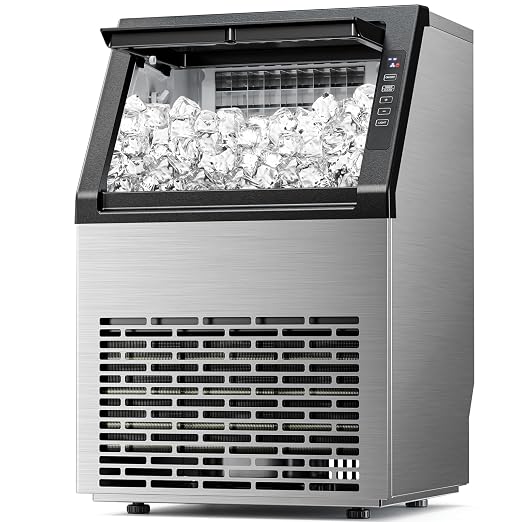 Antarctic Star Commercial Ice Maker Machine 79Lbs/24H, Self-Cleaning, Ice Scoop, Freestanding Ice Cube Machine for Home, Bar, Restaurant, Coffee Shop