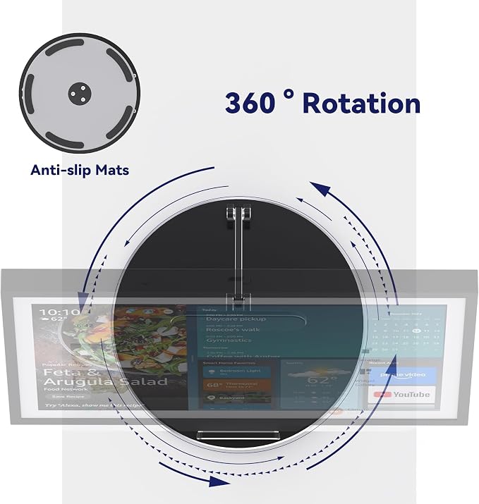 Adjustable Stand for Echo Show 15 (1st, 2nd Gen) and Show 21, Rotatable and Tiltable, Foldable Alexa Show 15 Table Stand, Aluminum Echo Show 15 Desk Holder