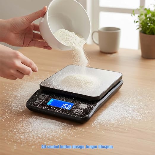 Waterproof Digital Kitchen Scale 0.001oz/0.1g Precision, Stainless Steel Electronic Scale with 3 Power Options (Rechargeable/AAA/Built-in), 10 Units Conversion, Smart Standby, 22lb/10kg Capacity