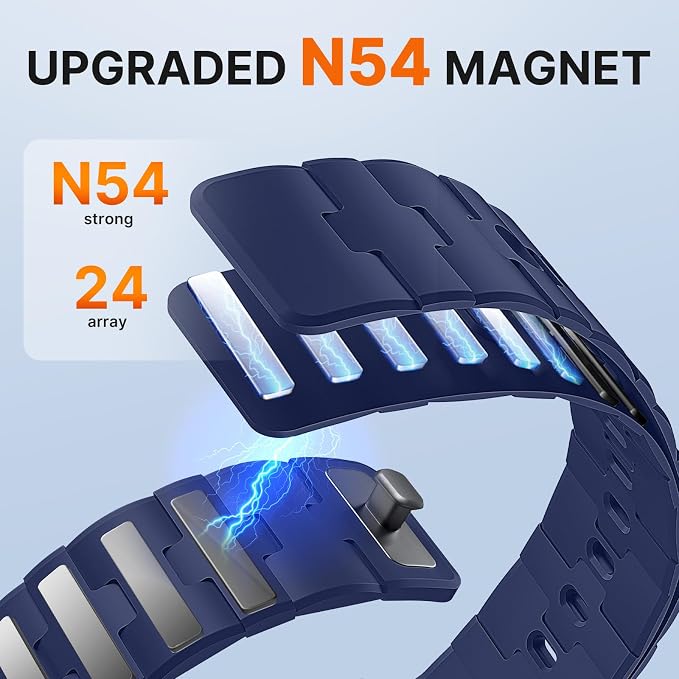 Bandletic Magnetic Silicone Bands Compatible with Google Pixel Watch 4/3/2/1 41mm for Women and Men, Rugged Soft Sport Strap Replacement Wristband