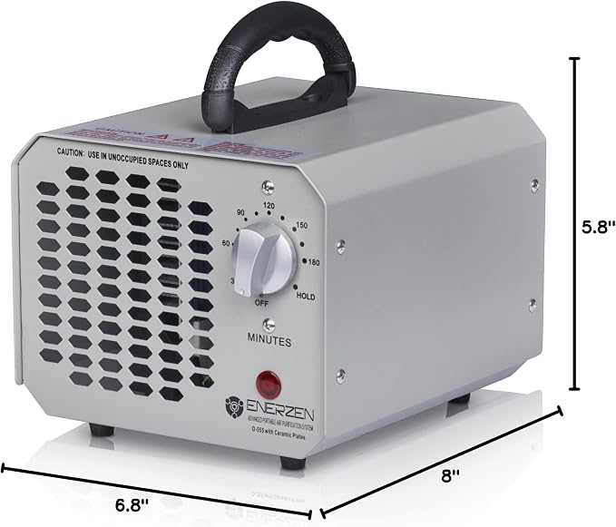 Enerzen O-555-60,000mg Industrial Ozone Generator O3 Air Purifier Deodorizer, Silver