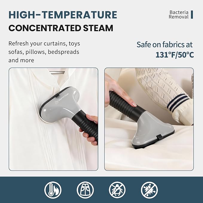 DUMOS Garment Steamer for Clothes Standing, 1500W Efficient Clothes Steamer Standing, 1.7L Water Tank for 55 Min Continuous Steaming with Wheels, Professional Fast Heating Wrinkle Remover