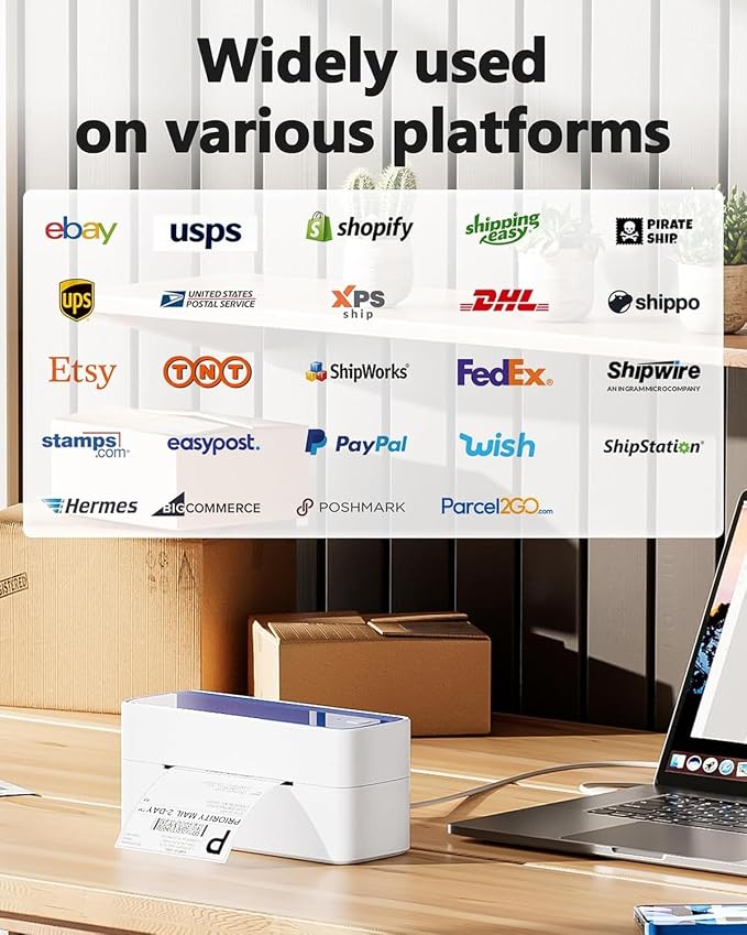 Phomemo Thermal Label Printer, 4X6 Shipping Labels Printer for Small Business, Wireless Label Printers for Package for Phone & Pad & PC, Used for UPS, Shopify, TikTok, USPS, FedEx, DHL, Temu