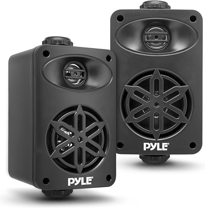 Pyle Indoor Outdoor Speakers and Bluetooth Stereo Amplifier Bundle