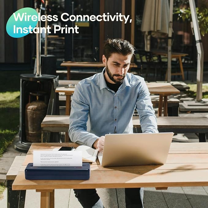 iDPRT MT890 Portable Wireless Printer with 5 Roll Paper