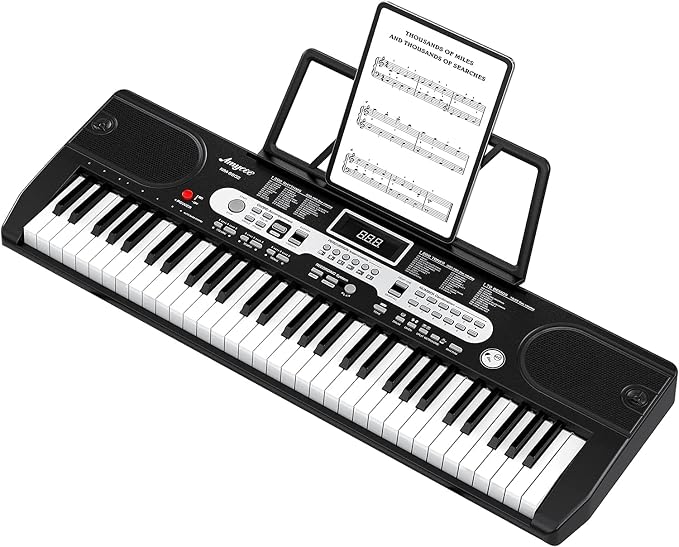 61 Keys Piano Keyboard Set, Electronic Digital Piano with Built-In Speaker Microphone, Portable Keyboard Gift Teaching for Beginners, Electric Piano for Birthday Gift