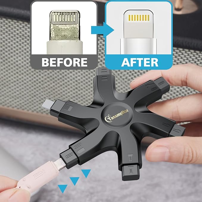 Tassmpitor for iPhone Cleaning Kit Phone Port Cleaner, Cleaner Kit for AirPod iPhone Pro Max, Cleaning Putty for Cell Phone Charging Port Lightning Charger Connector Cable Speaker, Repair Restore Tool