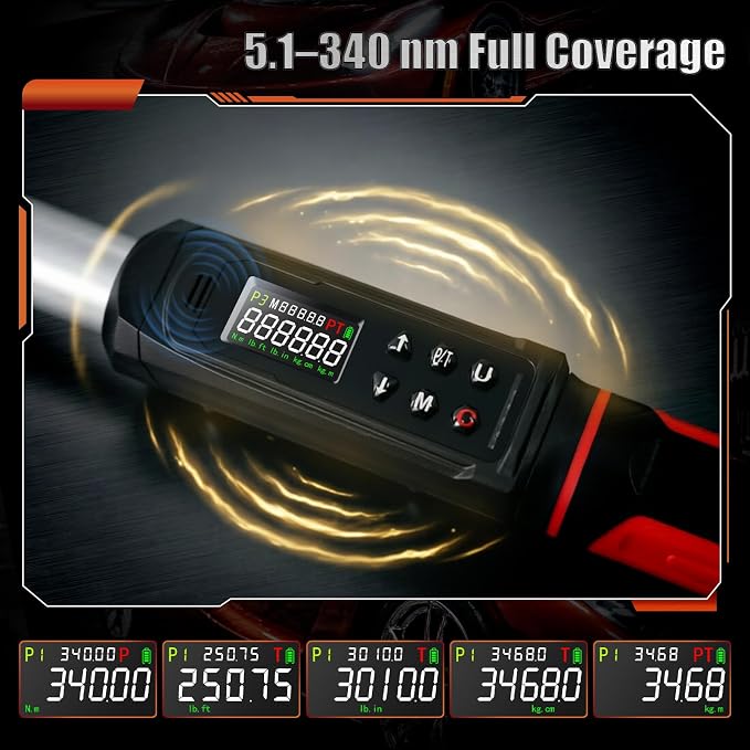 Digital Torque Wrench & OBD2 Scanner Tool Bundle for Cars