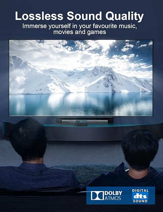 90-Degree Optical Audio Cable 6ft, 360° Swivel Right Angle Toslink Cable with Flexible Cotton Braid, Compatible with Soundbar, TV, PS5, Xbox, Home Theater for Lossless Audio
