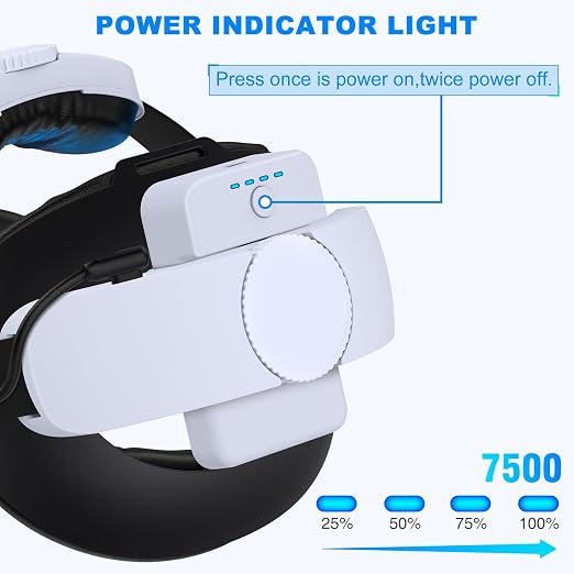 15000 mAh Rechargeable Battery Pack and Charging Dock, for Meta Quest 3/Quest 2 Accessories Kawaye Head Strap, Lightweight and Portable Battery Balance Head Pressure and Extend 7-8Hours Playtime