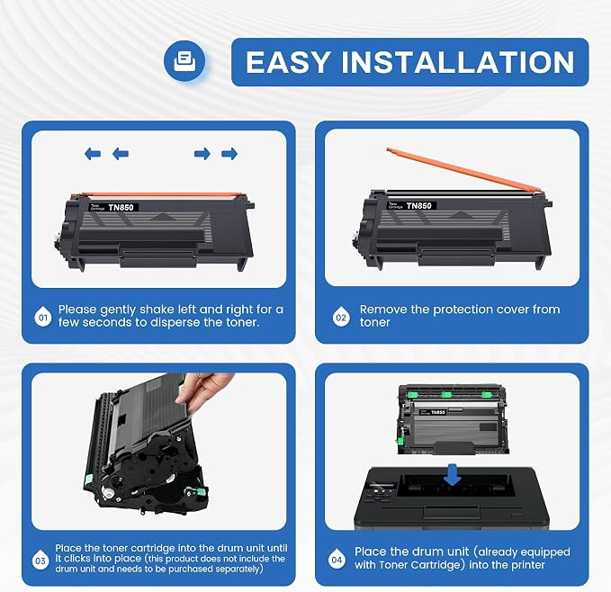 TN-850 TN850 Toner 2 Pack Compatible TN850 High Yield Black Toner Cartridge Replacement for Brother TN-850 MFC-L5850DW MFC-L5700DW MFC-L5900DW MFC-L6900DW MFC-L6800DW Toner.