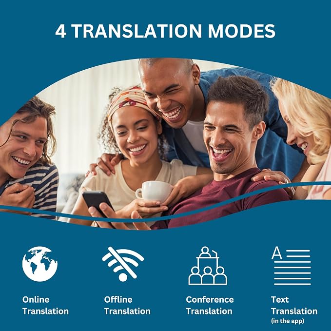 Enence PRO Language Translator Device, Real-Time Voice Translation, Instant Pocket AI Translator Device, Support 60+ Languages. Traductor for Business, Study Travel traductor de Ingles español