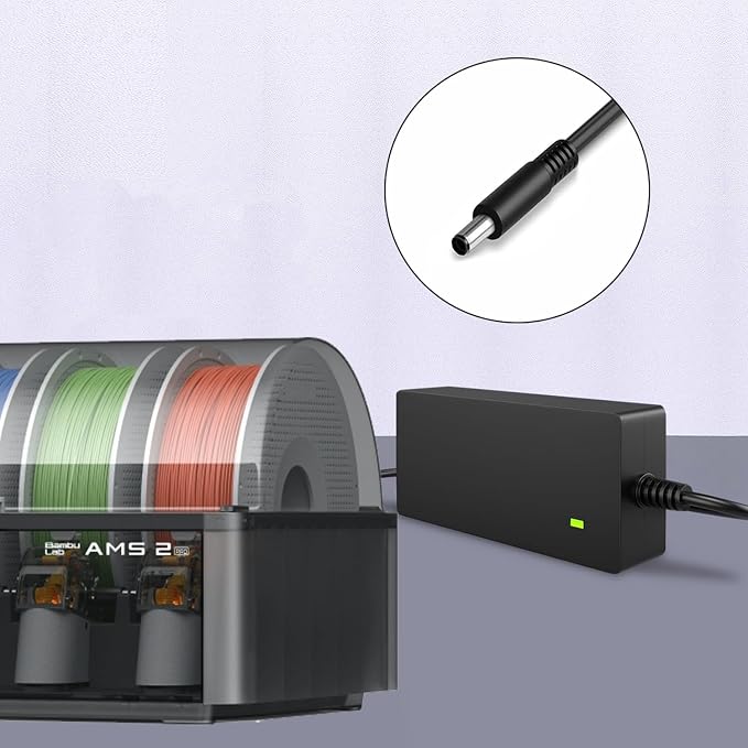 24V 4A Switching Adapter for AMS 2 Pro Bambu Lab Automatic Material | Power Supply Compatible with AMS 2 Pro ADS-96HLA-19-1 24096E-US; 24V 4A Output, Fireproof PC Shell, with 1.2m power cord
