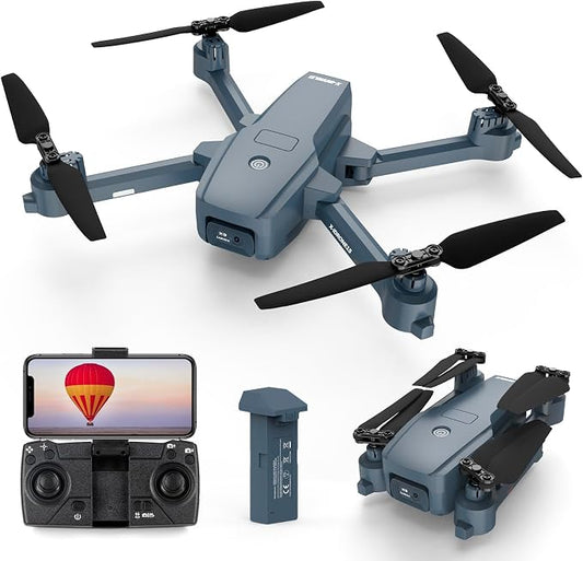 Drone with Camera for Adults and Beginners, 5GHz Drone with Electrically 90° Adjustable Lens, Gesture Control, Trajectory Flight, Stable Hover, 3 Speed Modes, Modular Battery, Ideal Gift fot Adults