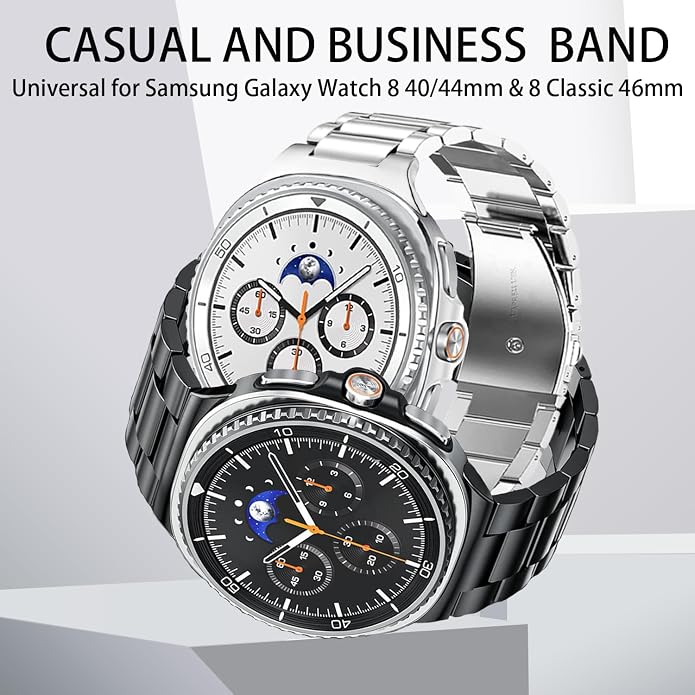 GOLDTOLUCK No Gap Stainless Steel Band Compatible with Samsung Galaxy Watch 8 7 6 5 4 Classic FE Pro Ultra 40mm 44mm 46mm 43mm 47mm 45mm 42mm Replacement Men Women Milanese Metal Elegant Casual