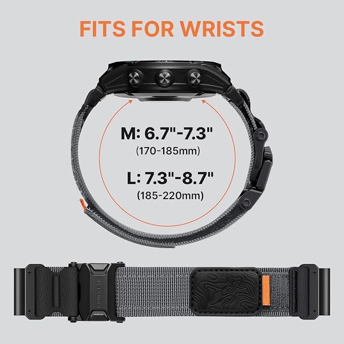 Bandletic Compatible with Garmin Watch Band, 26mm Quick Fit Tactical Nylon Sport Strap for Fenix 8 51mm/7X 6X Pro/5X Plus/3/3 HR/Instinct 2X 3 50mm /Enduro/Quatix Tactix 8 51mm/Epix Pro (Gen 2) 51mm