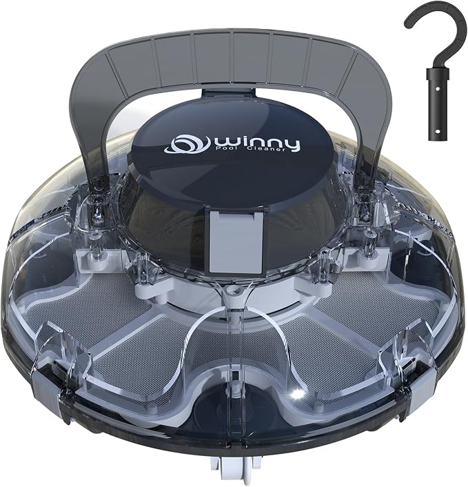 (2026 Upgrade) Cordless Pool Vacuum for Above Ground Pool, Automatic Pool Cleaner Robot Cleaning Up to 660 sq.ft, Dual-Layer Filtration, 90 Mins Runtime, Self-Parking, with Hook (Obsidian Black)