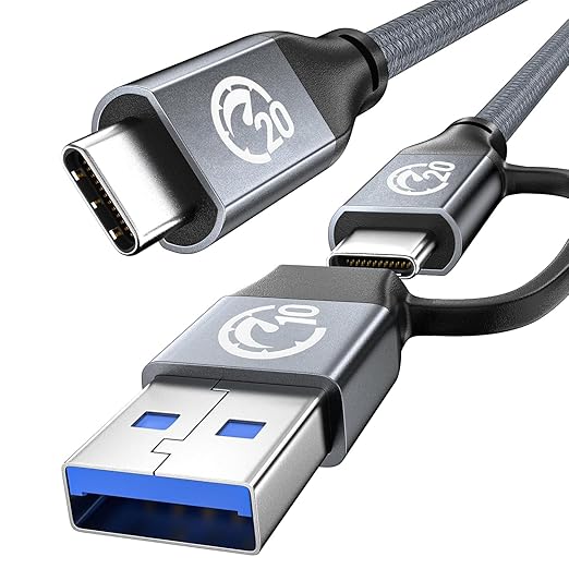 20Gbps USB C 3.2 Cable 1 ft / 0.3m, 8K Video & 240W Charging, USB C Display with PD 3.1 Compatible with Thunderbolt 4, MacBook, XPS, Surface Pro
