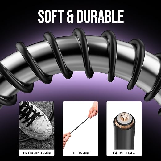 HiFind Bulk Guitar & Instrument Patch Cable 25 FT, Shielded OFC Single-Conductor Unbalanced Unfinished Mono Bass AMP Cord Pickup Hookup Wire for DIY, Pedal Board, Stage Studio, Home Audio-Matte Black