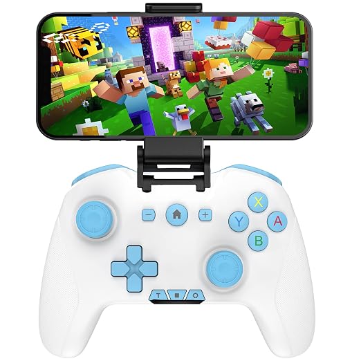 Bluetooth Controller for Switch/Mac/PC/Steam/Mobile Phone/iOS/Android//TV/iPad/Table/Apple Arcade MFi Games, switch pro controller wireless with Adjustable Dual Motion,Turbo,Macros,6-Axis,Wake Up for Black Myth: Wukong (Black) (Purple) (Blue with Clip)