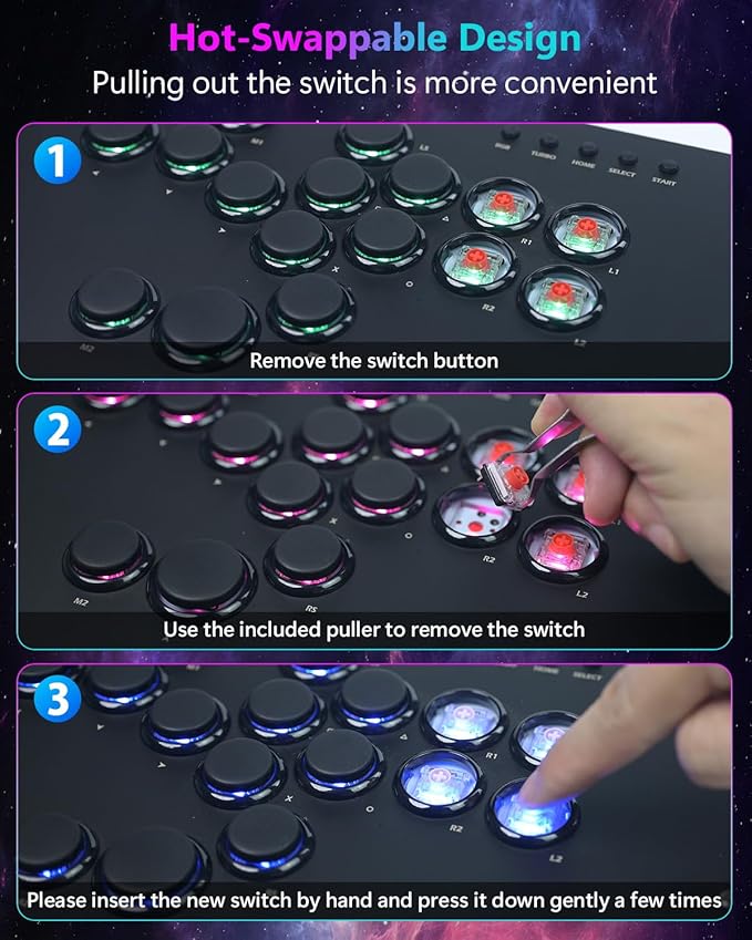 Leverless Controller Arcade Stick GM-16 and Kailh Low Profile Switches