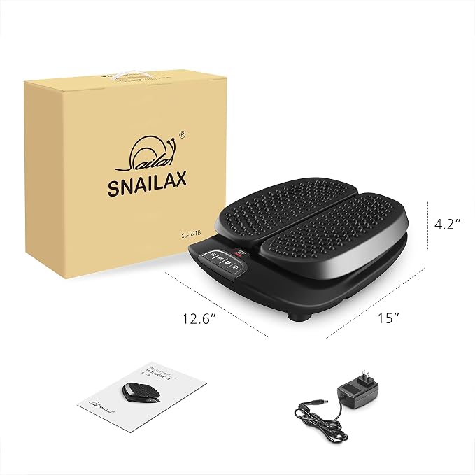 Snailax Foot Massager Machine with Heat,Remote Control, Adjustable Vibration Feet Massager Machine Increased Blood Circulation,Plantar Fasciitis, Stress, Gifts for Mom, Wife (Black)