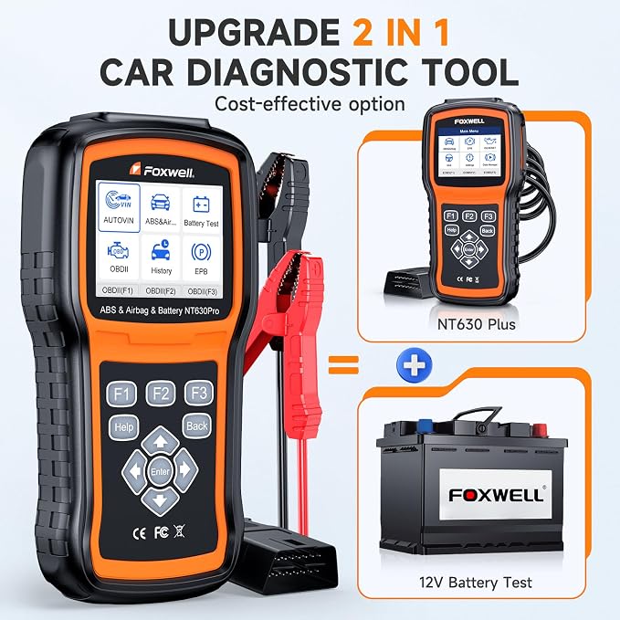 FOXWELL NT630 Pro 2 in 1 OBD2 Scanner Battery Tester 12V, FOXWELL NT301 CASE OBD2 Scanner Professional Enhanced OBDII Diagnostic Box