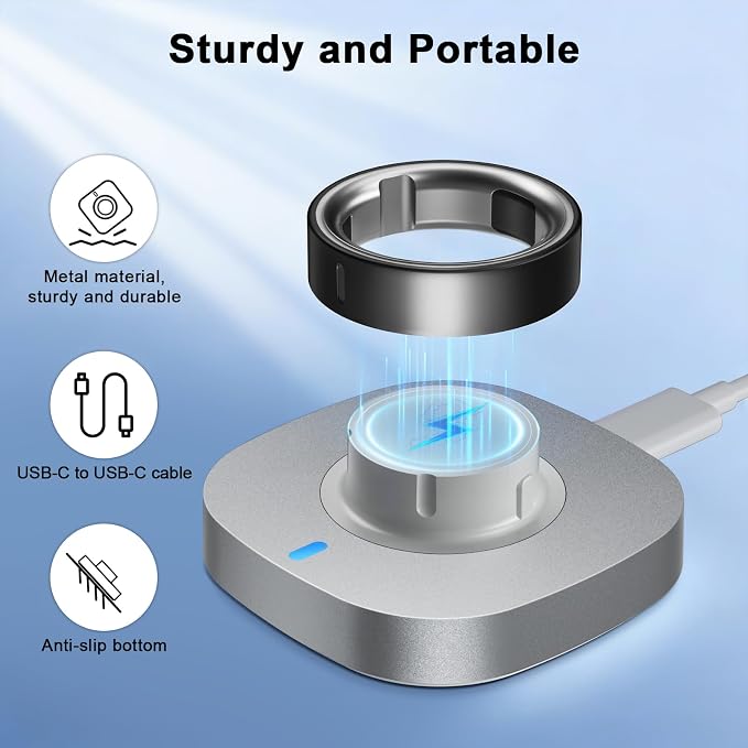 ZOOROO Charger Compatible with Aura-Ring 4 Size 11, Fast Charging Dock with USB-C Cable for Aura-Ring Accessories