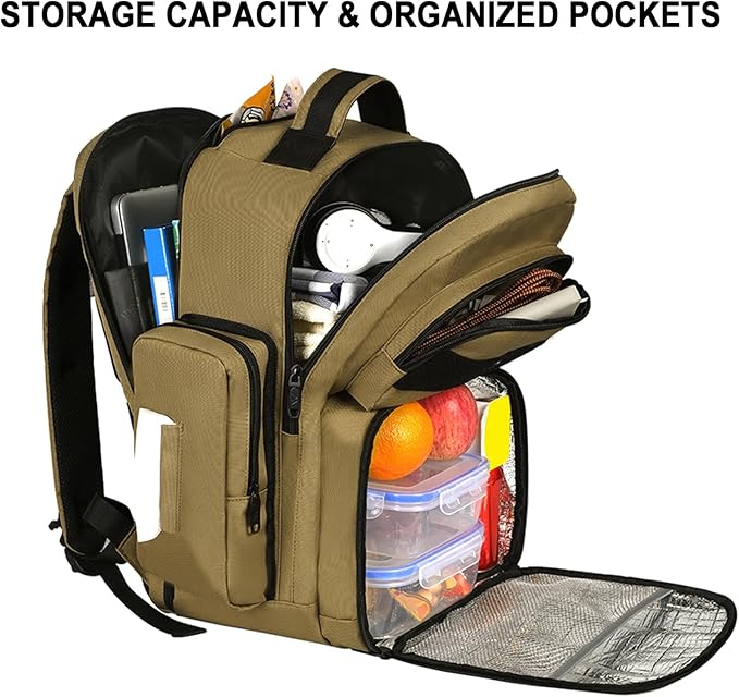 MATEIN Lunch Backpack for Men, 15.6 Inch Travel Laptop Backpack | Insulated Cooler Bag, Lunch box Rucksack, Extra Large Water Resistant College Work Computer Daypack, Gifts for Men