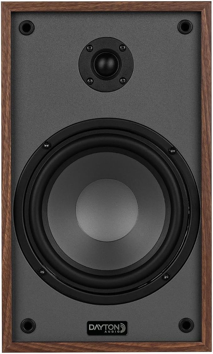 Dayton Audio Classic B65 Bookshelf Speakers, 6.5" Woofer & 1" Tweeter, Passive 2-Way Design, 60W RMS, for Music, TV & Home Audio Systems – Wood
