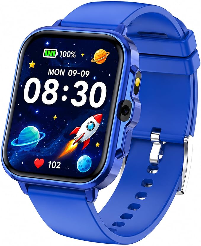 Smart Watch for Kids, 1.85" Fitness Tracker with Camera, Game, Music, SOS, AI, Alarm Clock, Video,Parent Control, 24/7 Heart Rate Sleep Monitor, 100+ Sport Modes, IP68 Waterproof, Gifts for Boys Girls
