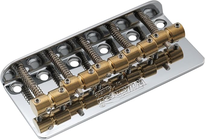 Wilkinson WBBC5 18mm 5-String Bass Bridge Brass Saddles for Precision Jazz Bass, Chrome