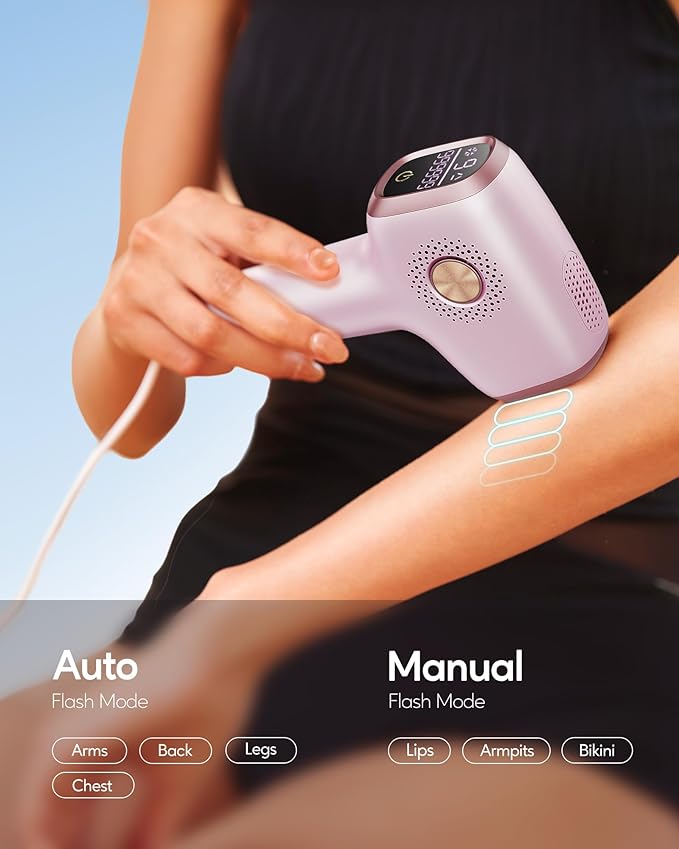 INNZA IPL Hair Removal with Ice Cooling Care Function for Women,Long-Lasting Results,999,999 Flashes Painless Hair Removal, Hair Removal Device for Armpits Legs Arms Bikini Line,Corded