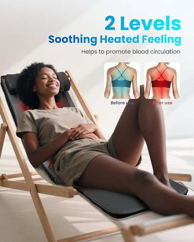 COMFIER FSA Full Body Massage Mat with Heat,HSA Eligible Shiatsu Back Massager for Pain Relief Deep Tissue Kneading&Vibration,Heating Chair Massage Pad for Recliner Sofa Bed,Mother‘s Day Gifts for Mom
