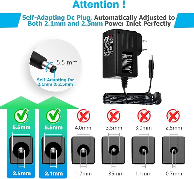 CHANZON 12V 1A 12W Power Supply AC DC Switching Adapter, 12 Volt 1 Amp AC/DC Wall Wart Converter Transformer, 100-240v 50 60HZ Input with 12vdc 1000ma Output